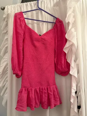 VICI Hot Pink Smocked Mini Dress thumbnail 2