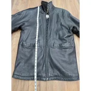 Marc New‎ York Leather Jacket Black Quilted Lined Zip Coat Women Small thumbnail 10