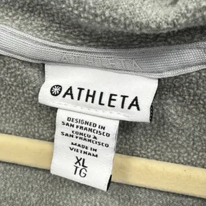 Athleta Forever Fleece 1/2 Zip Hoodie XL 825011-01 Relaxed Fit Heather Gray thumbnail 9