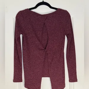 American Eagle Outfitters Maroon Knit Sweater, Small thumbnail 4