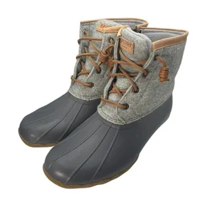 Sperry Saltwater Duck Boots Womens‎ 10 Grey Wool Blend STS82475 thumbnail 1
