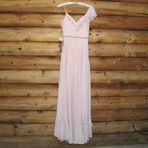 NWT Mac Duggal POLKA DOT ASYMMETRICAL RUFFLE GOWN Pink Size 0 thumbnail 13