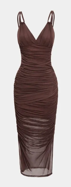NWOT Micas Brown Sleeveless Dress thumbnail 1