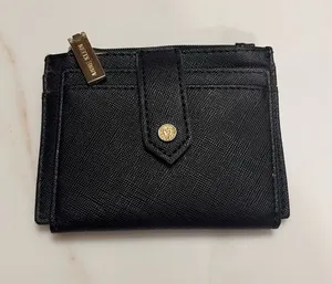 ANNE KLEIN Mini Wallet Card Id Holder Money Fold Black Leather EUC thumbnail 1