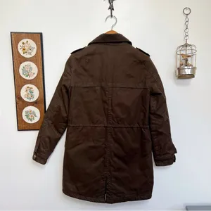 Zara Basic Brown Womens Parka Jacket Small thumbnail 6