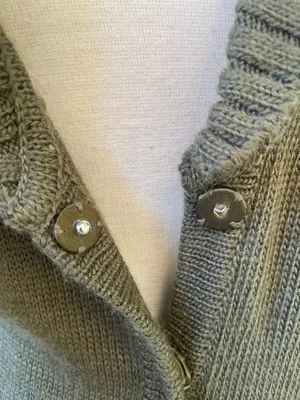 Barneys New York Green Shawl Collar Women’s Sweater Cardigan Classic Luxury M thumbnail 4