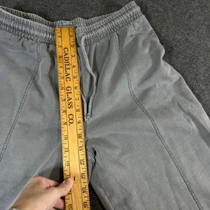 Lazy Sunday Women Grey Mineral Wash Wide Leg Pintuck Sweatpants Size M thumbnail 6