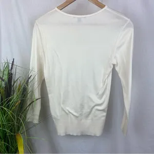 Ralph Lauren Ivory Knit Long Sleeve Sweater Top M thumbnail 3