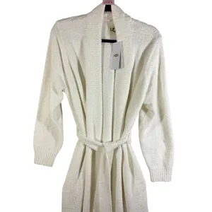 UGG Lenny II Cozy Sweater Knit Robe Cream 1153772 M Medium NWT thumbnail 11