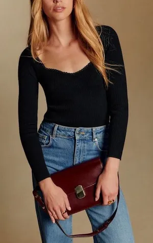 Sézane Maha Jumper Chestnut in black M thumbnail 1