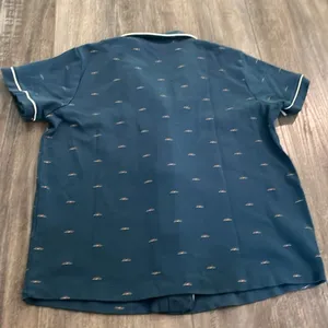 Faherty x Roller Rabbit Button Down Polo PJ Top Mini Wave Limited Edition Medium thumbnail 7
