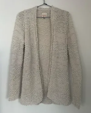 Billabong Designers Closet Womens Small Cozy Cardigan Nobby Cream Sweater thumbnail 1