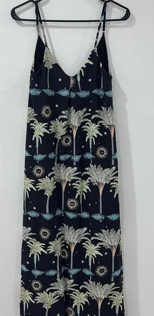 Malai Anthropologie Celestial Palm Tree Maxi Dress Tropical Resort Boho thumbnail 1