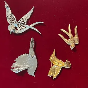Bird Brooch Lot – Set of 5 Vintage- hummingbirds Pins thumbnail 2