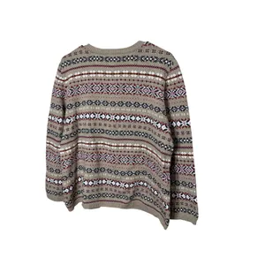 Vintage‎ Appleseeds Wool Blend PL Tan Multi Fair Isle Pattern Cardigan Sweater thumbnail 7