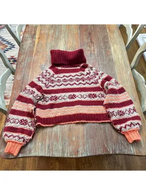 Free People Check Me Out Holly Berry XS Oversized Cropped thumbnail 13