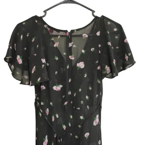 Betsey Johnson‎ Vintage Urban Outfitters Black Rosebud Sheer Floral Maxi Dress thumbnail 9