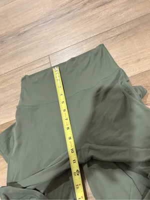 Pink Lily High Waisted Wide Leg Flare Leggings Olive Green medium thumbnail 5