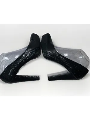 Gianni Bini Womens Platform Heels Size 8 Black Block Heel Studded Textured Pump thumbnail 4