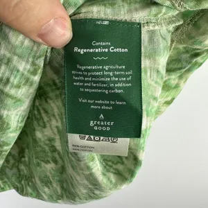 Pilcro T-Shirt Women XS Green Abstract Ikat Regenerative Cotton Short Sleeve Tee thumbnail 4