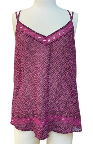 Wet Seal Y2K Pink Black Mesh Cami Top Size L thumbnail 1