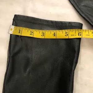 2000s Y2k Vintage Black knee-high fitted faux leather boots square toe kitten 2” heels - Womens 8N thumbnail 4