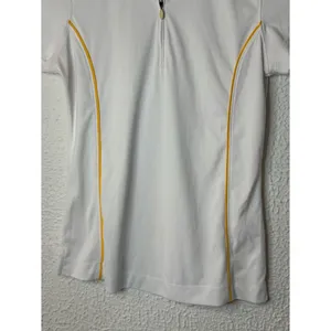 Slazenger White Short-Sleeve Polo with Yellow Piping thumbnail 3