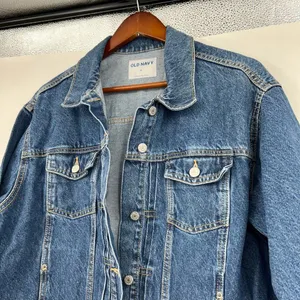 Old navy Classic Jean Jacket button front denim blue 100% cotton Women size XL thumbnail 7