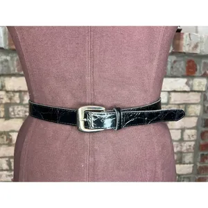 belt vegan leather goldtone buckle 1990s thumbnail 2