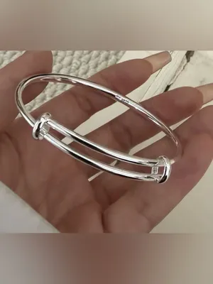 .925 Sterling Silver Bangle Bracelet. thumbnail 2