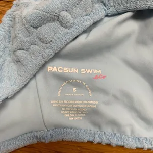 Pacsun Eco Swim Top women Small Blue Floral Soft Texture Bikini Summer Beachwear thumbnail 3
