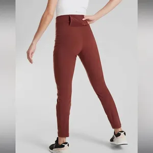 Athleta Trekkie Hybrid Crop Tight Cognac Brown Hiking Trail Pants 6 thumbnail 2