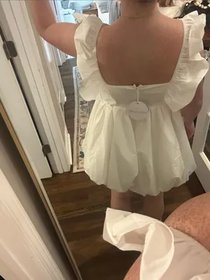 NWT Selfie Leslie Horoscope Bubble Hem Mini Dress Ivory thumbnail 8