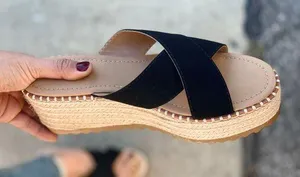 Soda Black Espadrille Wedge Sandal thumbnail 3