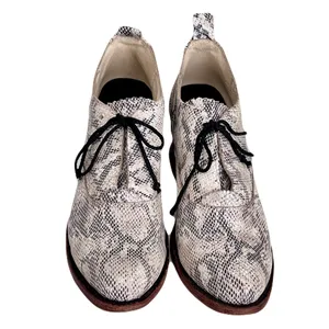 Freebird ‘Sadie’ Beige Snakeskin Embossed Leather Heeled Oxfords, Size 8 thumbnail 5