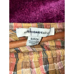 AMERICAN EAGLE Plaid Crop Top Size Small S COUNTRY GIRL COWGIRL WESTERN FARM thumbnail 3