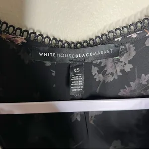 WHBM Dark Floral Whimsigoth Dandelion Scalloped Trim Lace Sheer‎ Chiffon Tank thumbnail 5