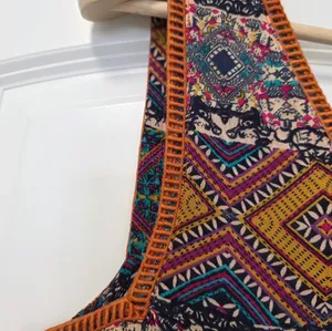 THML Embroidered Boho Mini Dress Size Large Red Orange Travel Anthropologie Vaca thumbnail 5