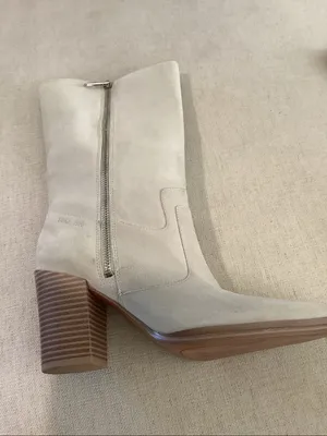 Franco Sarto® Jaxon midcalf Suede boot, White Chalk, Size 7.5, NWOT Display pair thumbnail 11