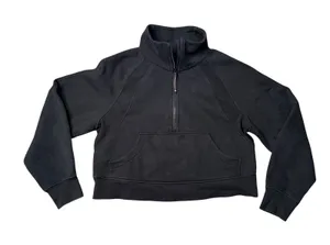 Lululemon Scuba Oversized Half-Zip Pullover Women XS/S Black Good Cropped Funnel thumbnail 1
