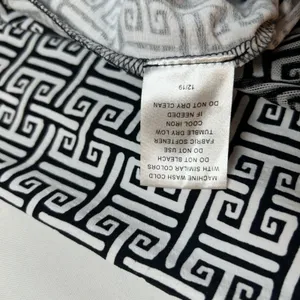 IBKUL Womens Small Black White Greek Key Quarter Zip Sun Shirt Long Sleeve UPF50 thumbnail 5