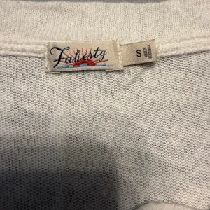 Faherty Hemp Cotton Henley Top Shirt Cream 3/4 Sleeve Women Size S thumbnail 3