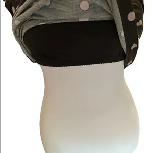 DKNY Swim Bathing Suit Top only Black with Gray Polka dots Loose Fit Small thumbnail 4