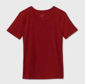 Target Burnt Orange Ribbed Tee thumbnail 1
