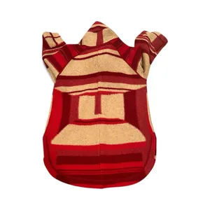 Anthropologie SPARROW Satra Red Plaid Wool Blanket Sweater Coat Barn Jacket S thumbnail 5