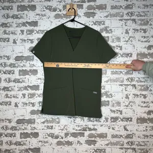 Figs | women olive green scrub top thumbnail 4