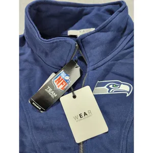 Women WEAR Erin Andrews Seattle Seahawks Yarn Dye Stripe Full-Zip Jacket Plus 3X thumbnail 4
