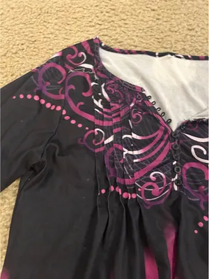 Ab24 woman top shirt bell sleeves purple medium size amazing thumbnail 4