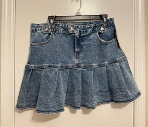 Wild Fable Blue Jean Skater Skirt Size 10 thumbnail 1