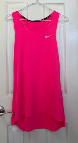 Nike Dri-Fit Running Neon Pink Racerback Tank Top thumbnail 1